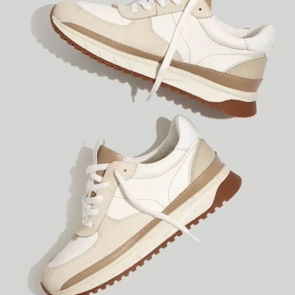 Madewell | Kickoff Trainer Sneakers | Neutral Colorblock Leather